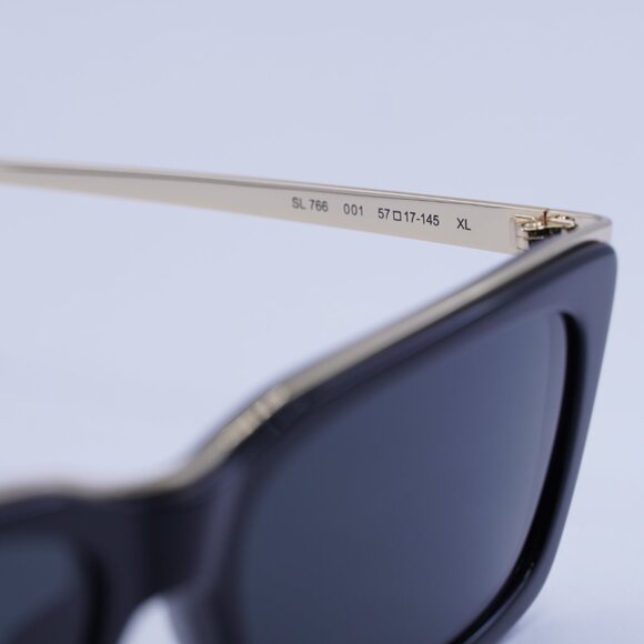 🕶️ New Saint Laurent SL766 001 Sunglasses - Black\Gold Frame, Black Lenses - Picture 5 of 10